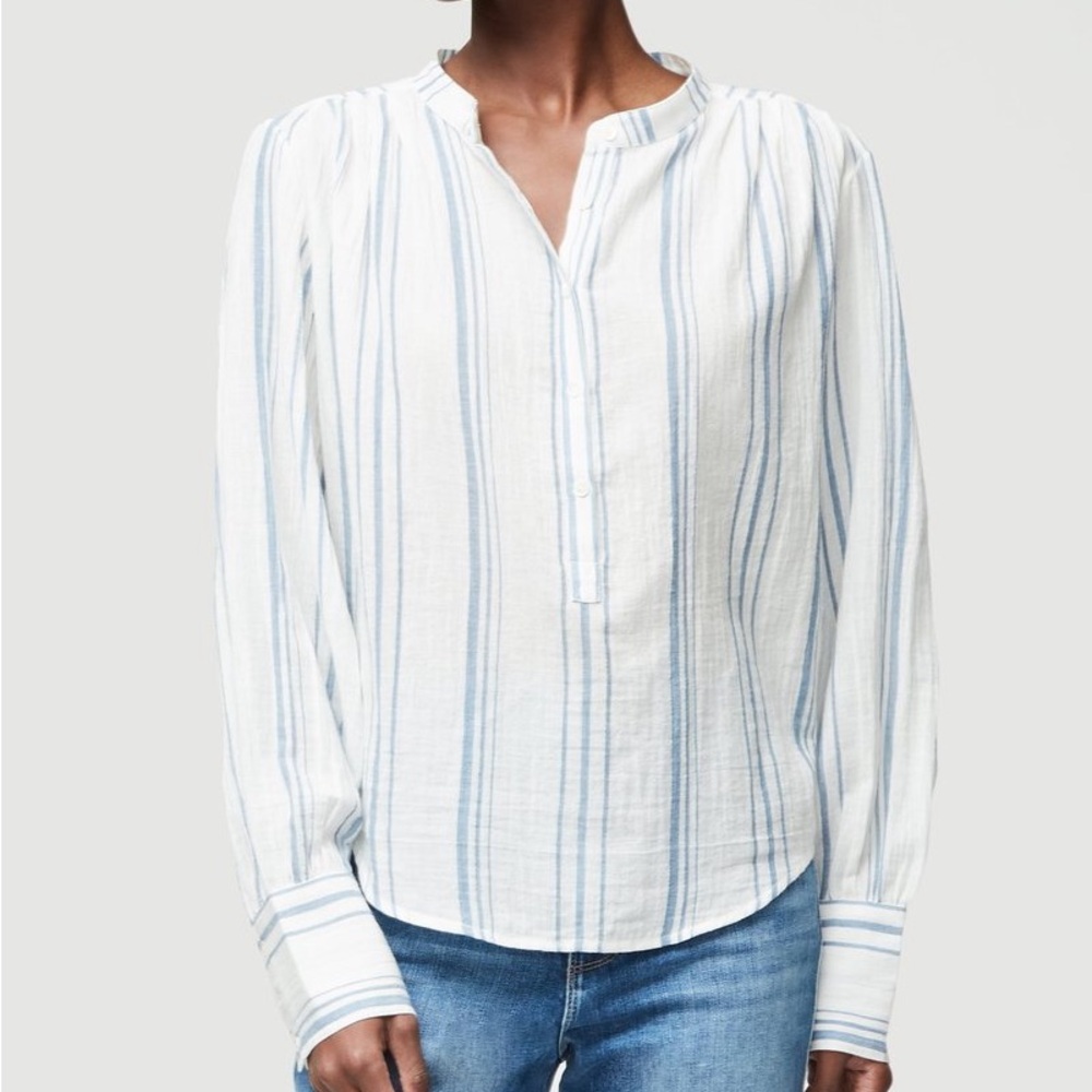 Frame Button Down Gauze Top